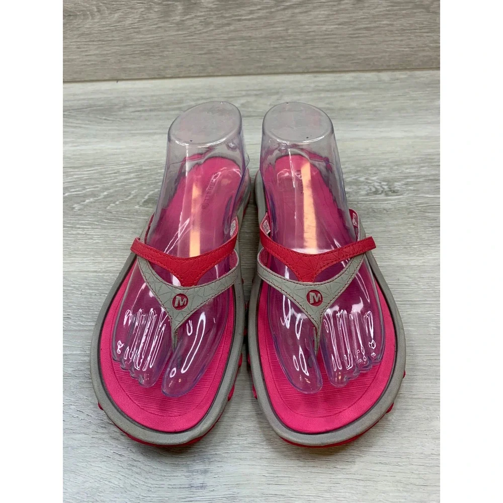 Merrell Terran Post II Rose Pink Grey Sandals Women's 10 Thong Flip Flop Shoes